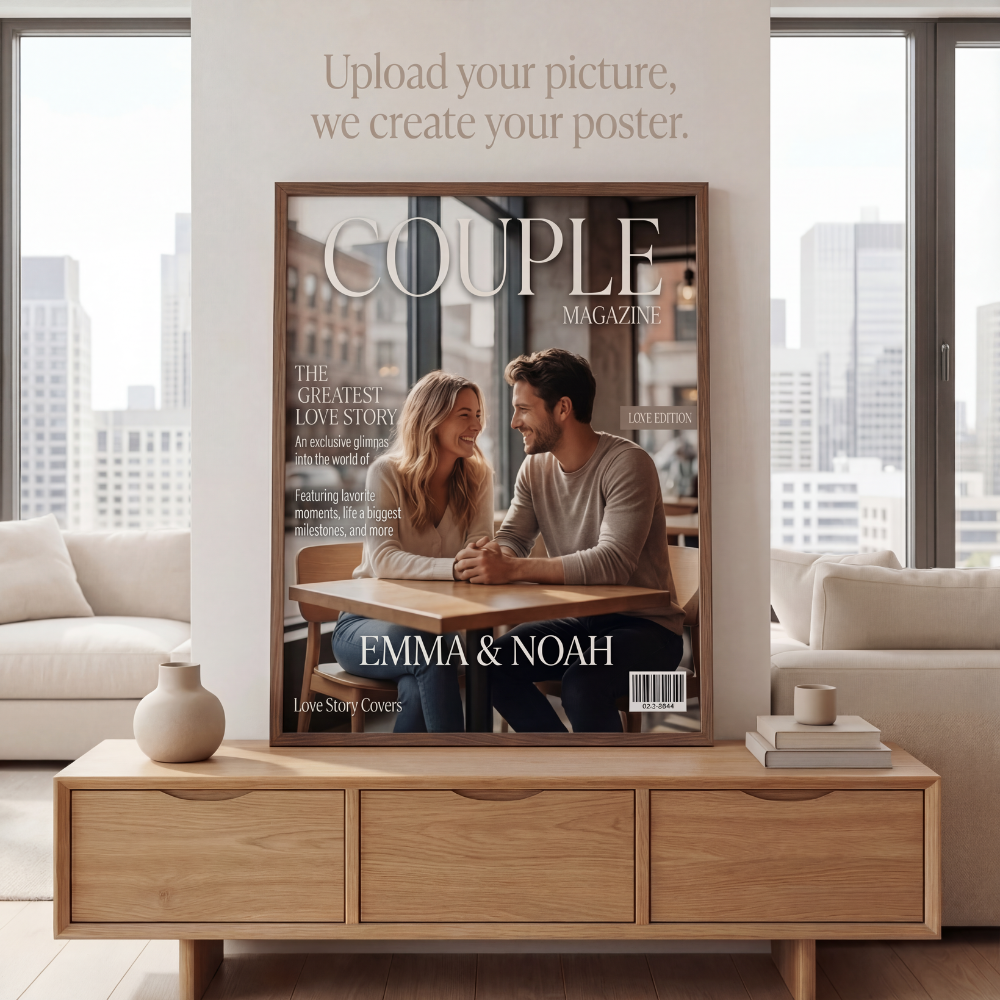 Personalized Love Story Magazine Poster